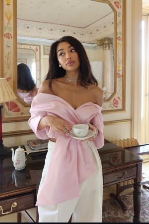 Women’s Stylish Off-Shoulder Bow Top